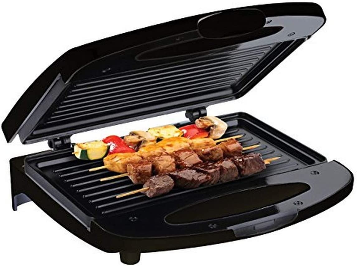Chefman Electric Contact Grill Griddle, Indoor Dual Closed Sandwich Maker with Nonstick Plates & Cool Touch Handle, For Kitchen