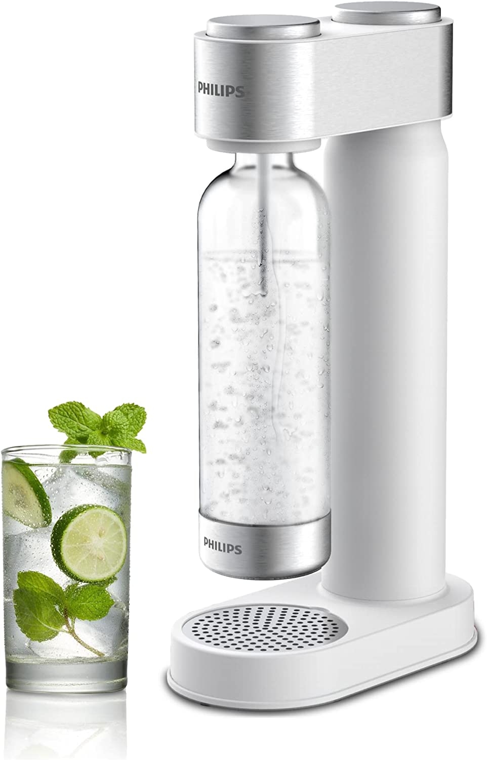 Philips Stainless Sparkling Water Maker Soda Maker Machine for Home Carbonating with BPA free PET 1L Carbonating Bottle,