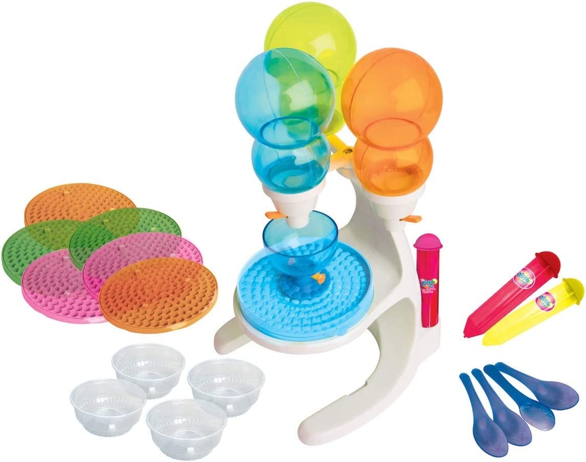 Dippin Dots Frozen Dot Maker, Includes maker, 6 trays, 4 bowls, 4 spoons, 2 pop pens, Instructions, Enjoy Dippin Dots at home,