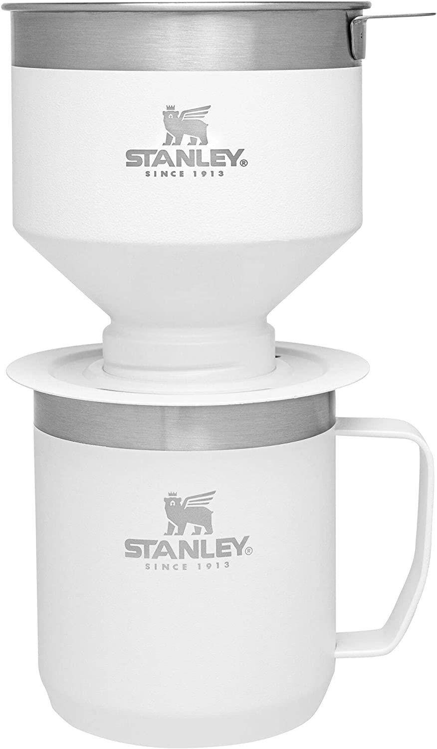 Stanley Camp Pour Over Coffee Brewer Set, Includes Legendary Camp Mug and Stainless Steel Coffee Dripper Cone, Paperless and