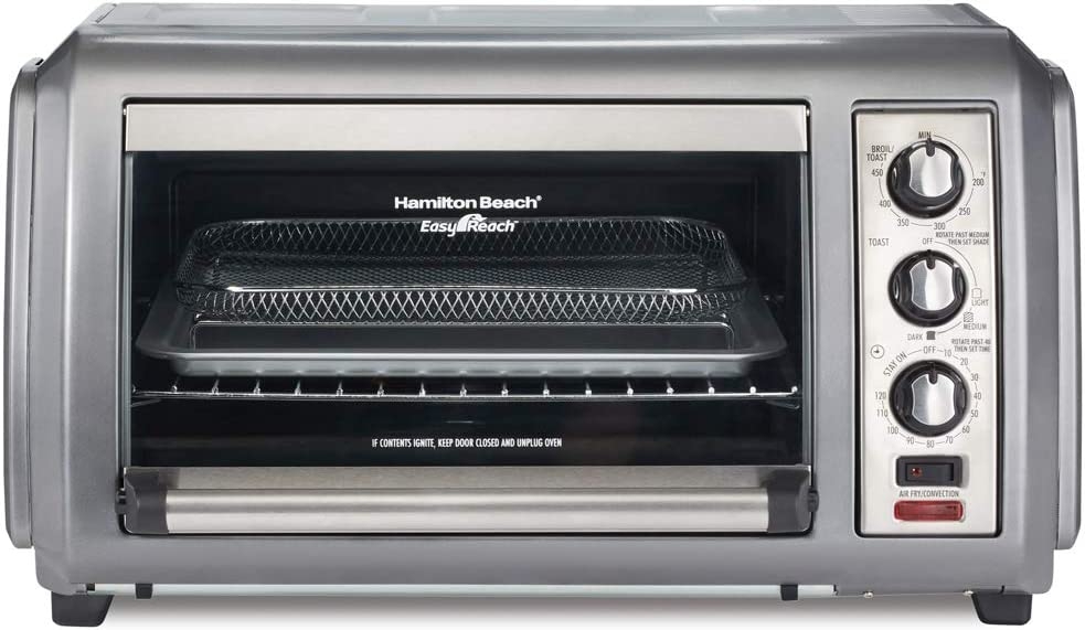 Hamilton Beach Countertop Toaster Oven, Easy Reach With Roll-Top Door, 6-Slice, Convection (31123D), Silver Import To Shop