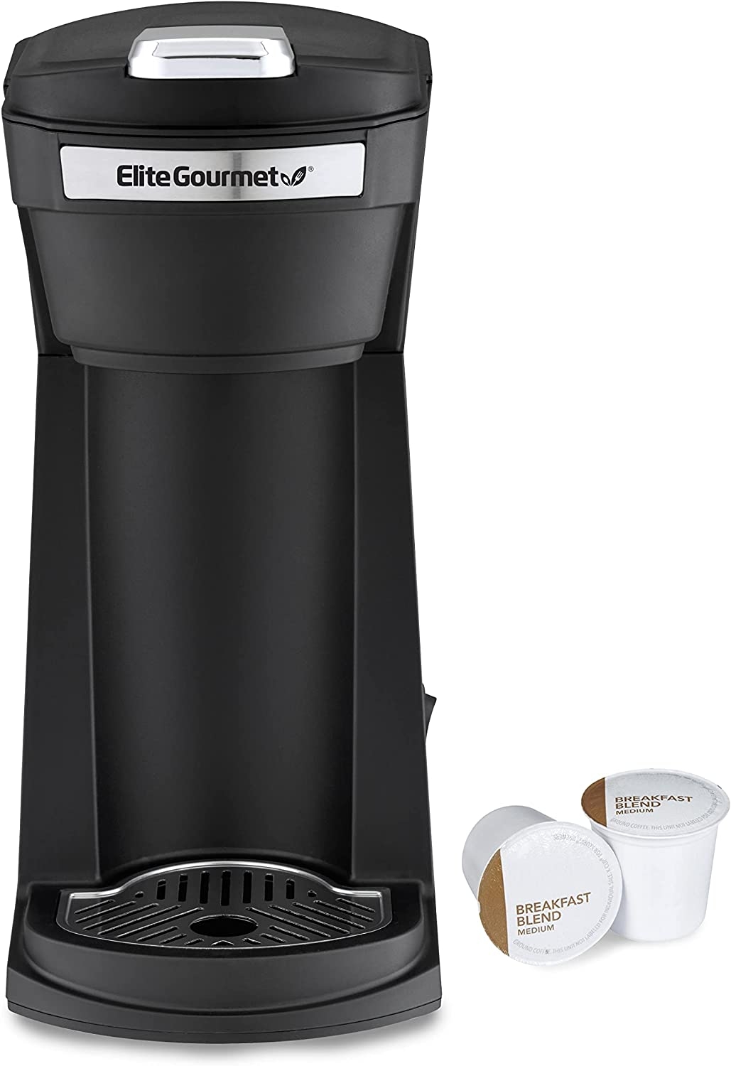 Elite Gourmet EHC208RS Personal Single-Serve Compact Capsule Coffee Maker Brewer, Compatible with K-Cups and Grounds, Reusable