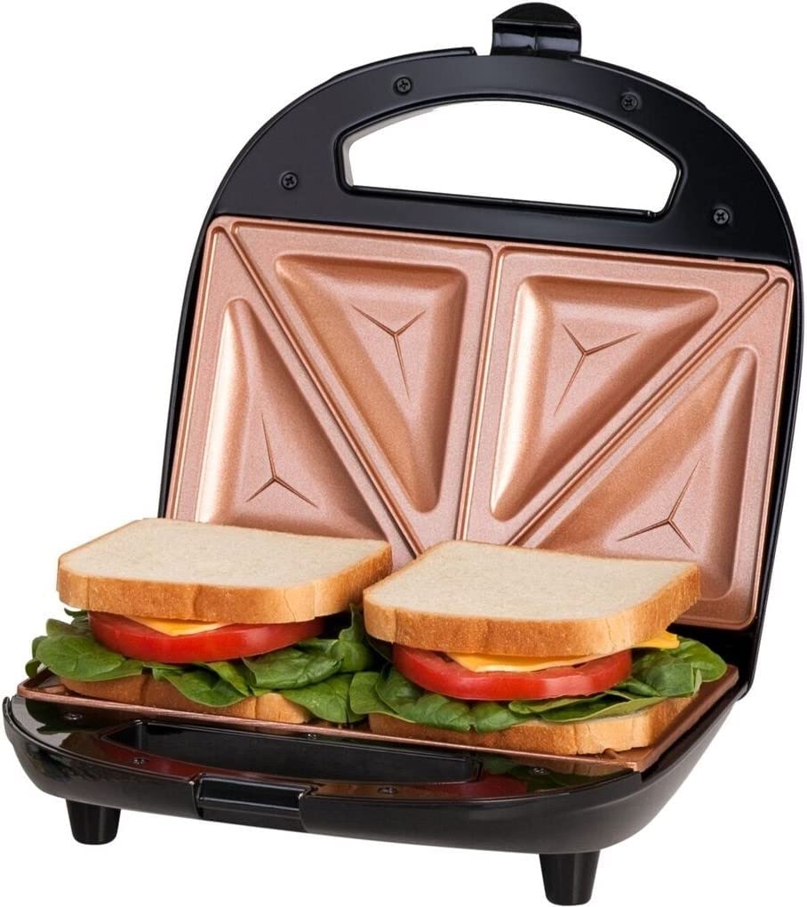 Gotham Steel Sandwich Maker, Toaster Panini Press Breakfast Sandwich Maker with Nonstick Surface, Makes 2 Sandwiches in Minutes,