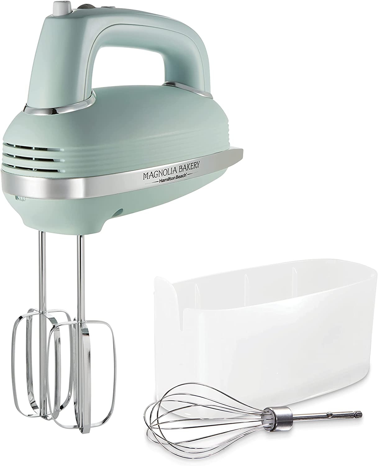 Magnolia Bakery 5-Speed Electric Hand Mixer by Hamilton Beach, Powerful 1.3 Amp DC Motor for Effortless Mixing & Consistent