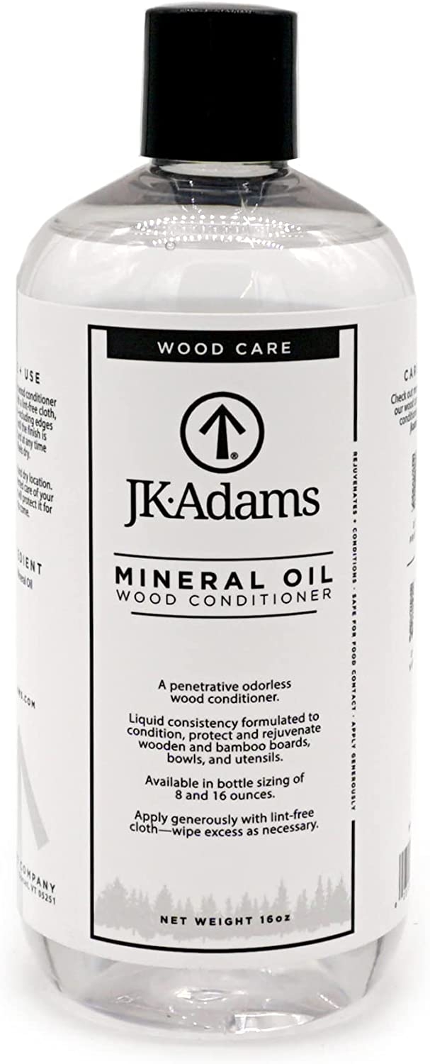 J.K. Adams Cutting Board Butcher Block Care Mineral Oil 16 oz Wood Conditioner Cream, Clear Import To Shop ×Product
