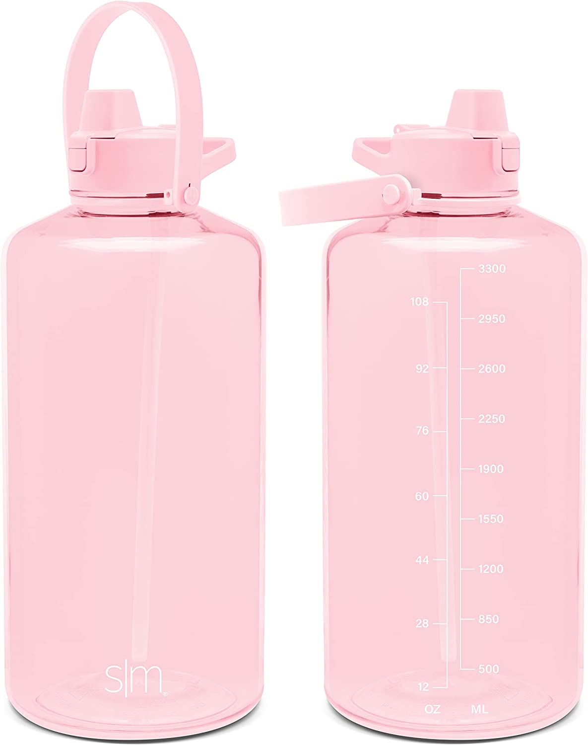 Simple Modern 1 Gallon 128 oz Water Bottle with Push Button Silicone Straw Lid & Motivational Measurement Marker | Large