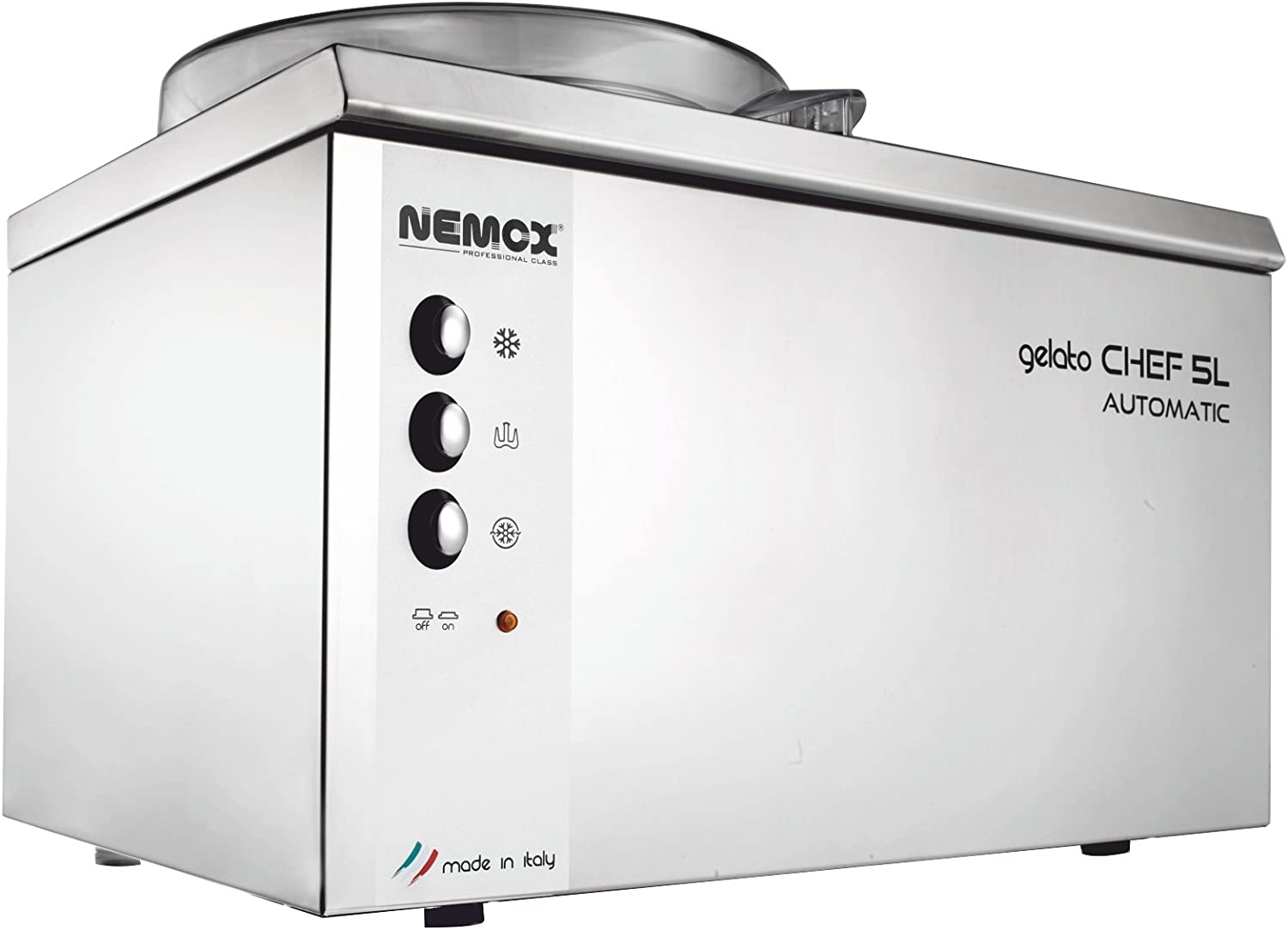 NEMOX 36790 Chef 5L Gelato-Ice Cream Machine, 2.5 Quart Bowl Capacity, Stainless Steel Brushed Finish Import To Shop ×Product