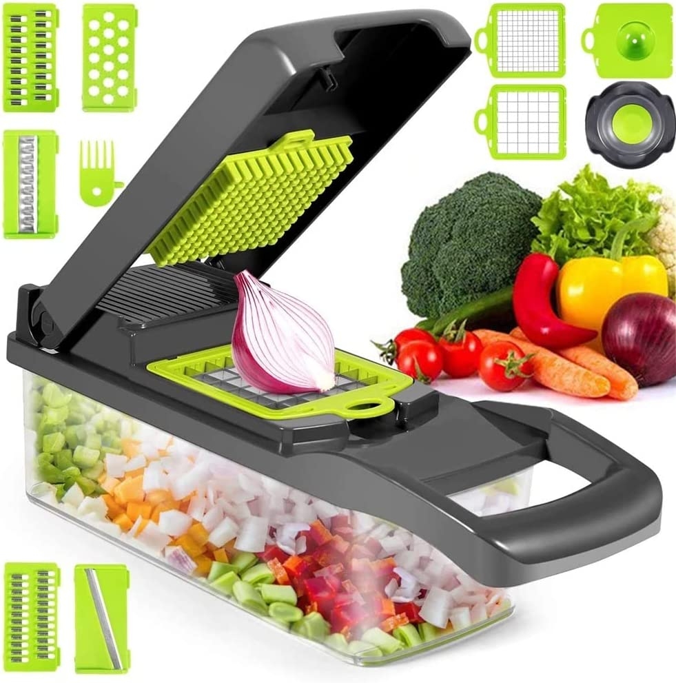 Vegetable Chopper 12-in-1 Mandoline Slicer, Multi Blade with Hand Protector and Container Import To Shop ×Product customization