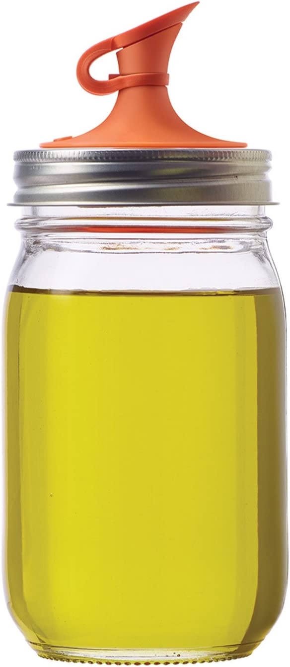 Jarware Oil Cruet Lid for Regular Mouth Mason Jars, Orange Import To Shop ×Product customization General Description Gallery