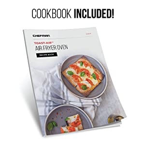bake broil roast airfry pizza countertop timer fast air fryer cookbook auto shutoff chefman 