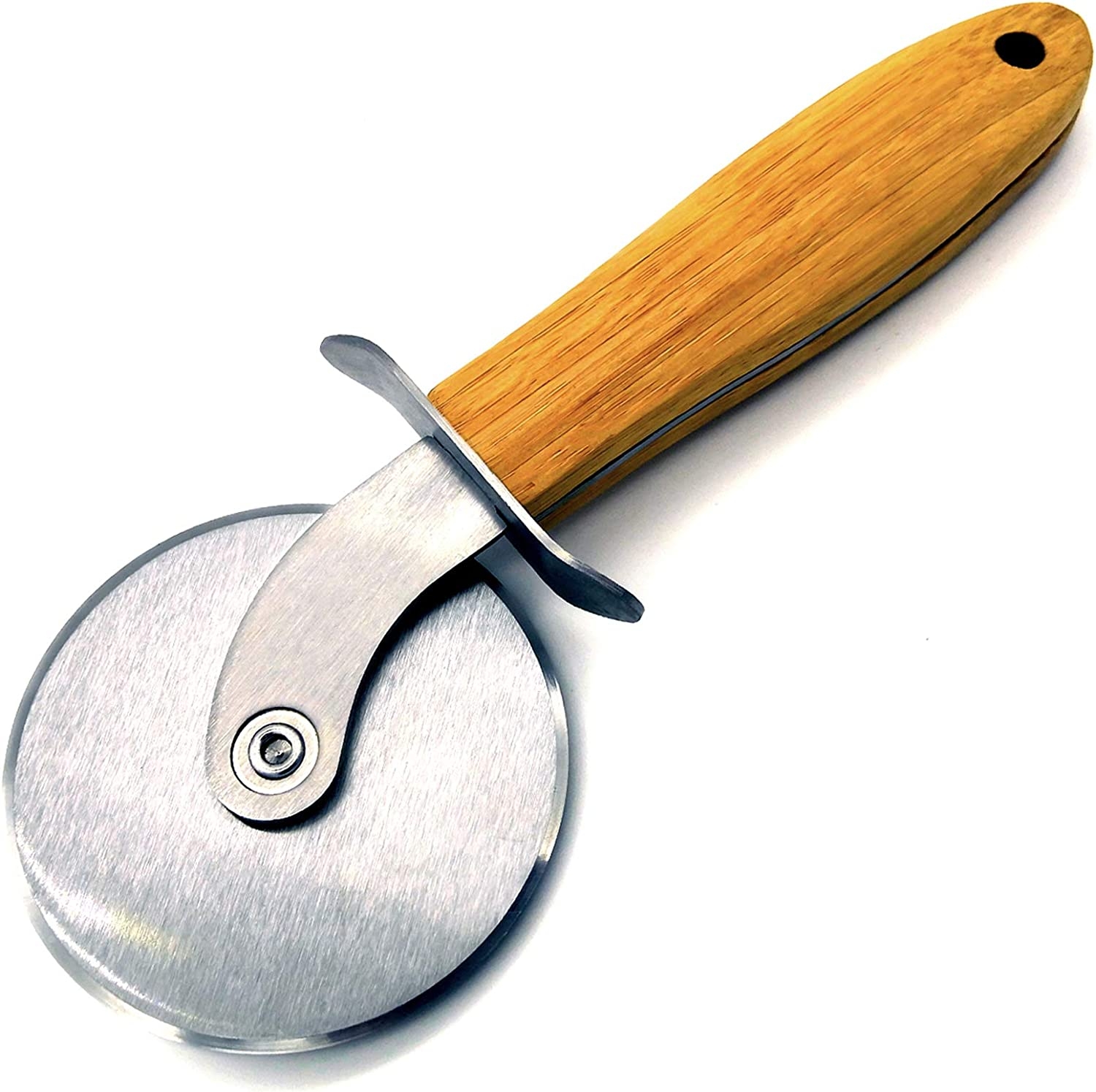 Pizza Cutter,Pizza Cutter Wheel, Quality Stainless Steel Pizza Cutter,Pizza Slicer with Wooden Non Slip Handle, Easy to Clean,