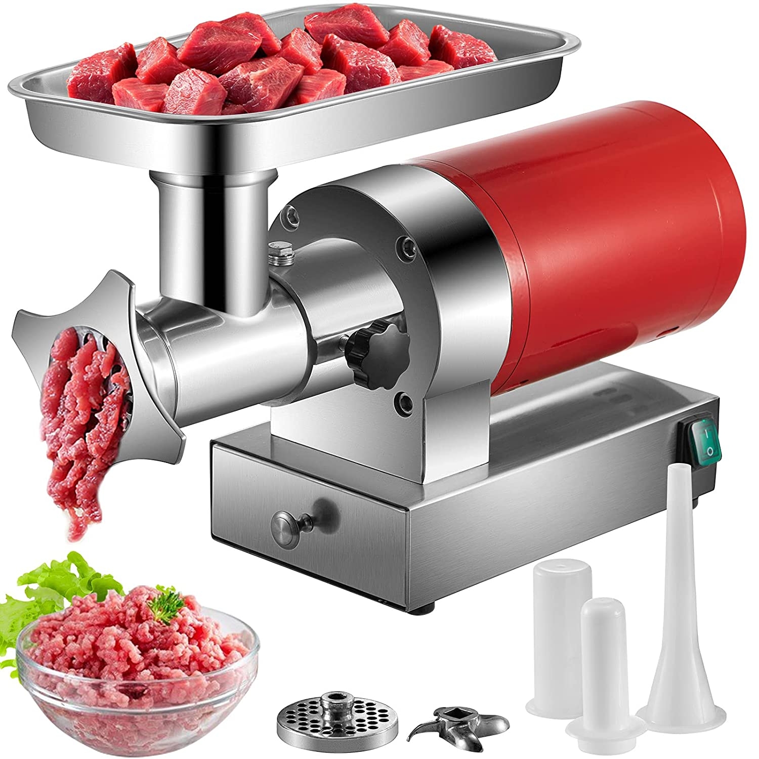 VEVOR Electric Meat Grinder, 551 Lbs/Hour 850W Meat Grinder Machine, 1.16 HP Electric Meat Mincer with 2 Grinding Plates,