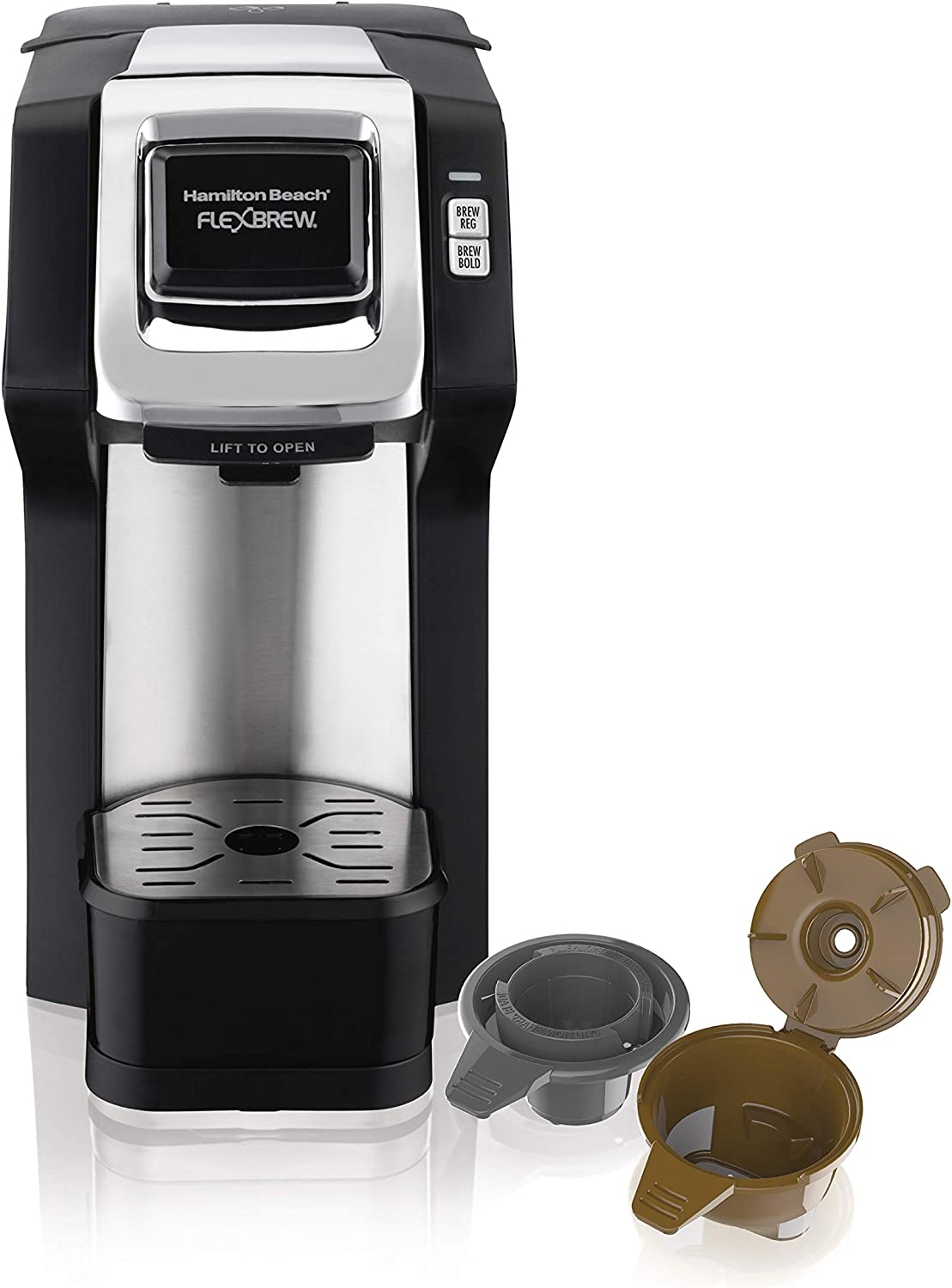 Hamilton Beach 49900 FlexBrew Single-Serve Coffee Maker Compatible with Pod Packs and Grounds, Black-Fast Brewing Import To Shop