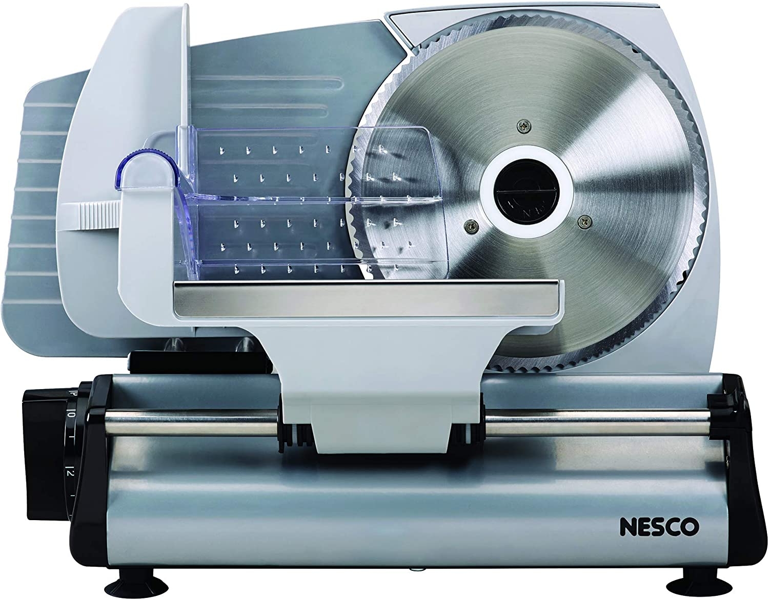 NESCO FS-200, Food Slicer, Gray, Aluminum with 7.5 inch Stainless Steel Blade, 180 watts, One Size Import To Shop ×Product