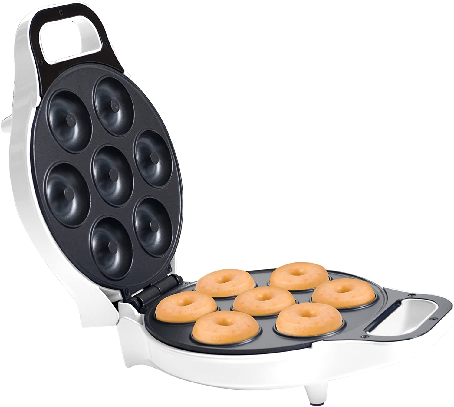 Chef Buddy Mini Donut Maker, Durable, Nonstick Easy to Use Mini Baking Machine – Cooks 7 Mini Doughnuts at a Time – Glazed,