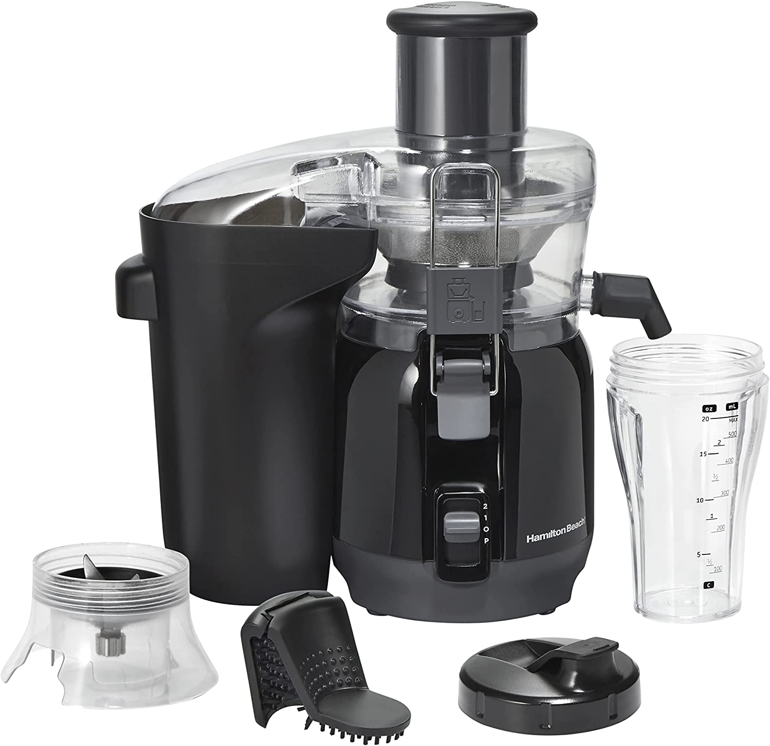 Hamilton Beach Juice & Blend 2-in-1 Juicer Machine and 20 oz. Blender, Big Mouth Large 3” Feed Chute for Whole Fruits and