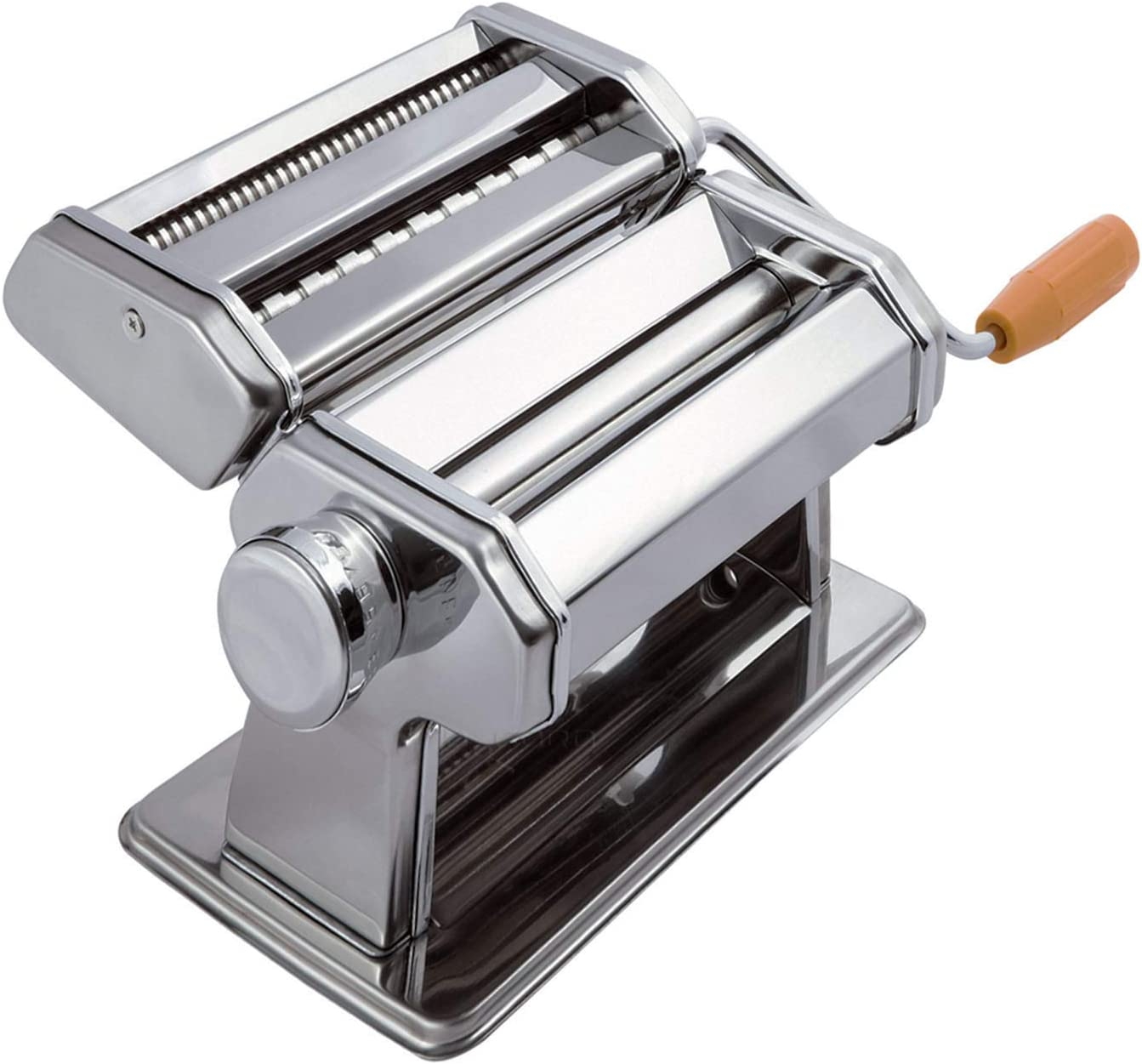 Pasta Maker – Original Design – Noodle Roller Hand Press Machine w/ Adjustable Thickness – Washable Aluminum Alloy Rollers &