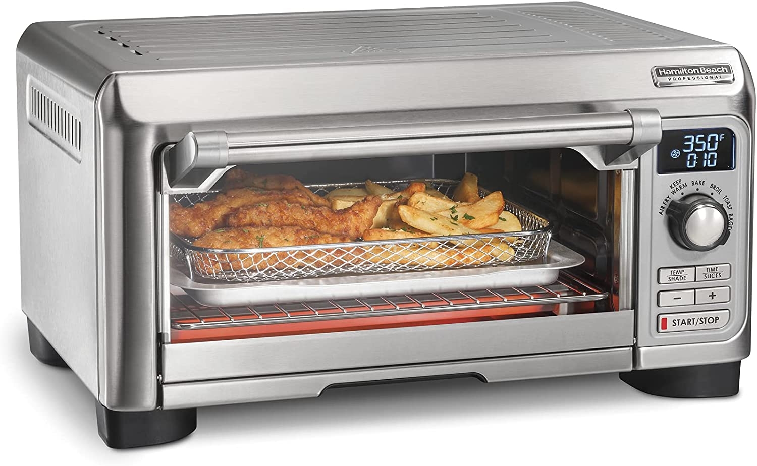 Hamilton Beach Professional Sure-Crisp Air Fry Digital Countertop Toaster Oven, 1500W, 6 Slice Capacity, Stainless Steel (31241)