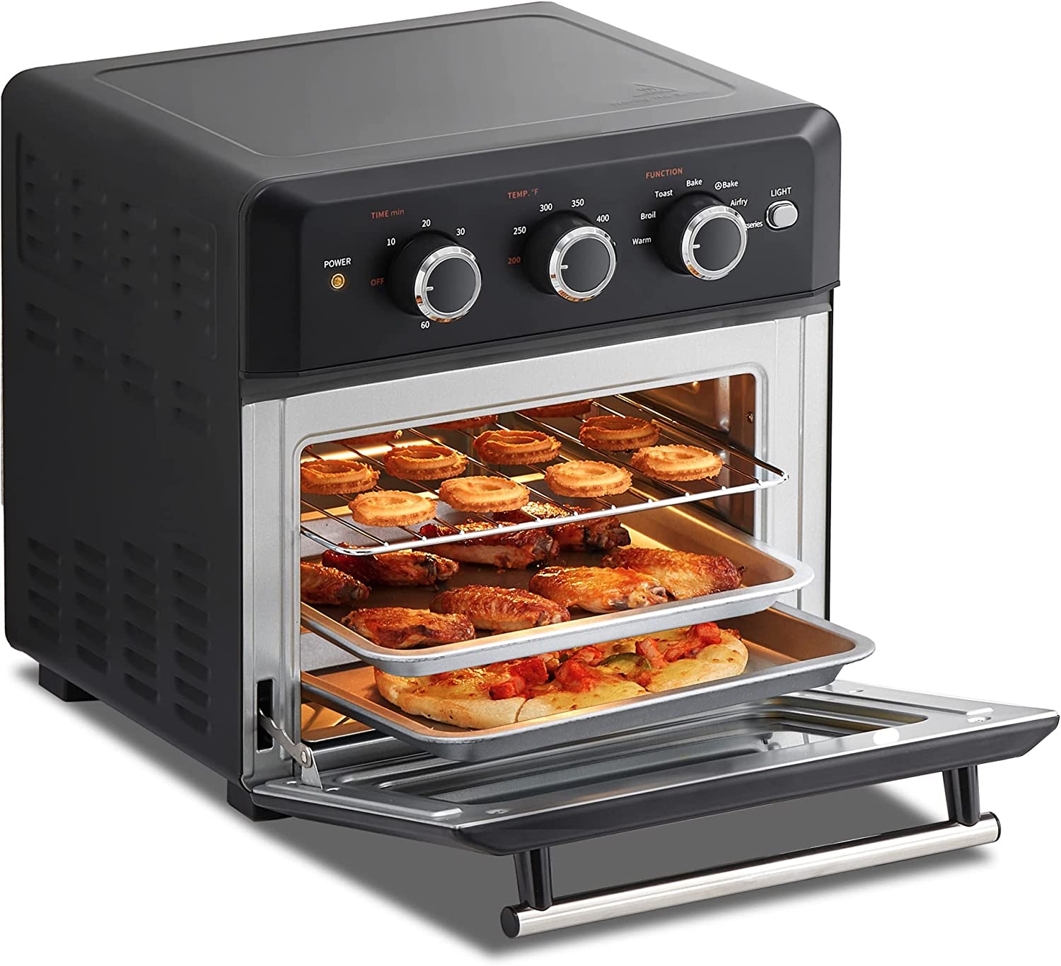 COMFEE’ 4 Slice Small Toaster Oven Countertop, Retro Compact Design, Multi-Function with 30-Minute Timer, Bake, Broil, Toast,