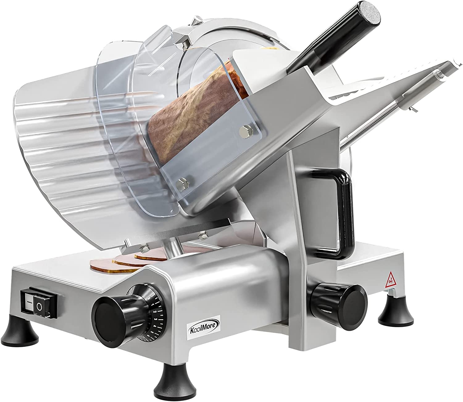 KoolMore Commercial Deli Meat Slicer with 10” Carbon Steel Blade for Cutting and Slicing Food, Ham, Veggies, and Cheese,
