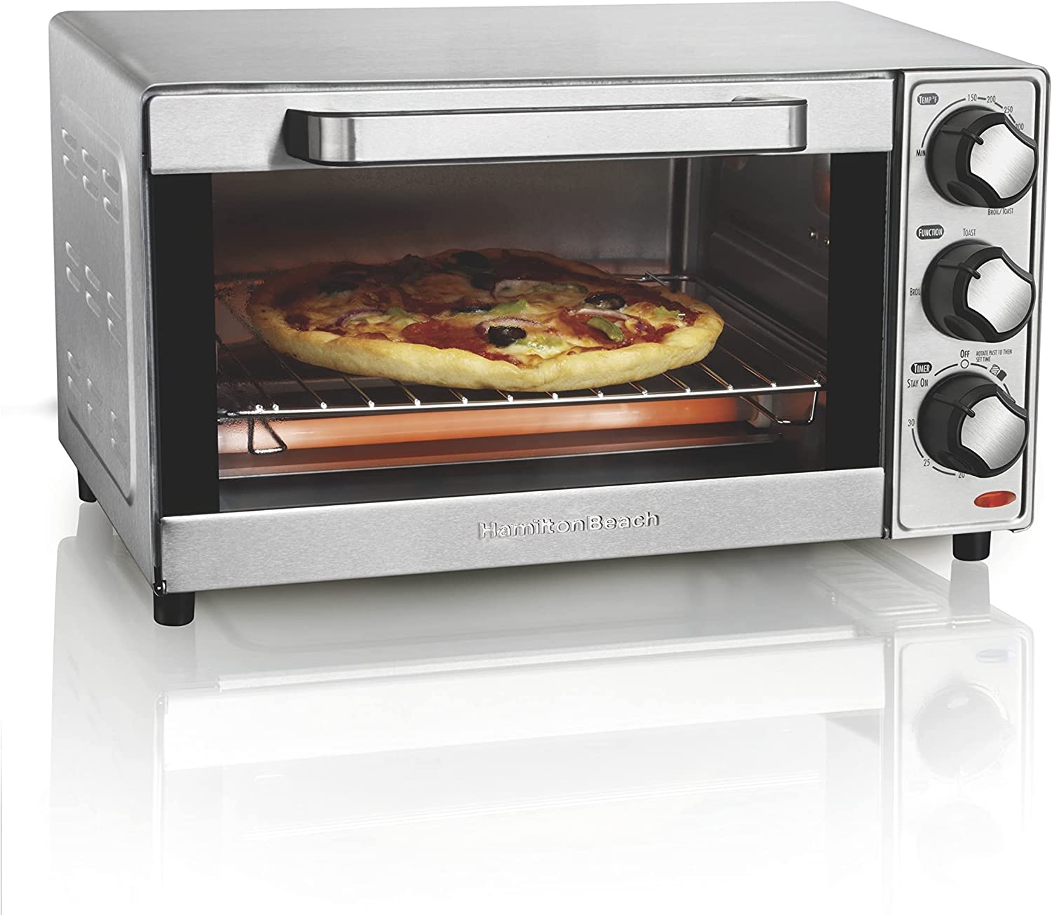 Hamilton Beach Countertop Toaster Oven & Pizza Maker Large 4-Slice Capacity, Stainless Steel (31401) Import To Shop ×Product