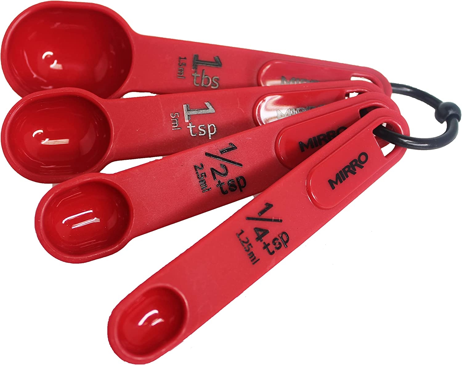 Mirro 4pc Red Measuring Spoons (1/4tsp, 1/2tsp, 1tsp, 1Tbsp) 4 Piece MIR-11317 Import To Shop ×Product customization General