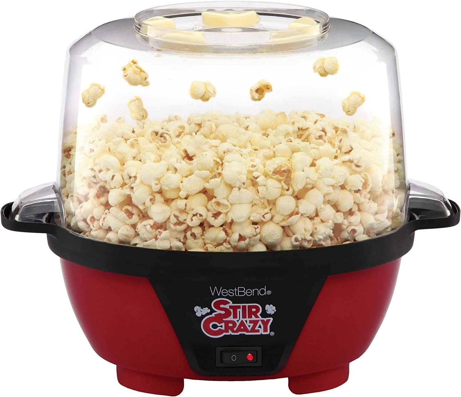 West Bend Stir Crazy Popcorn Machine Electric Hot Oil Popper Includes Large Lid for Serving Bowl and Convenient Nesting Storage,