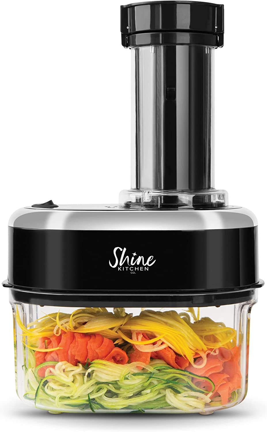 Shine Kitchen Co SES-100 Electric Spiralizer for Veggies, Spiral Vegetable Cutter Makes and Holds Up to 4 Servings (60 oz) of