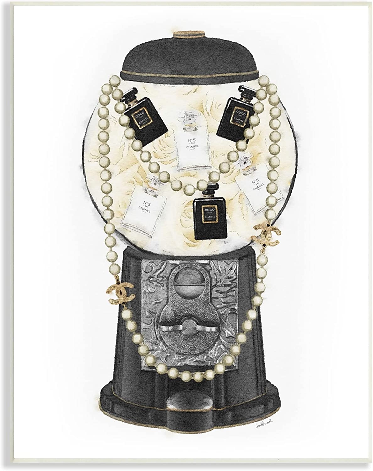 Stupell Industries Vintage Gumball Machine Designer Perfume Necklace Accessories, Design by Amanda Greenwood Import To Shop