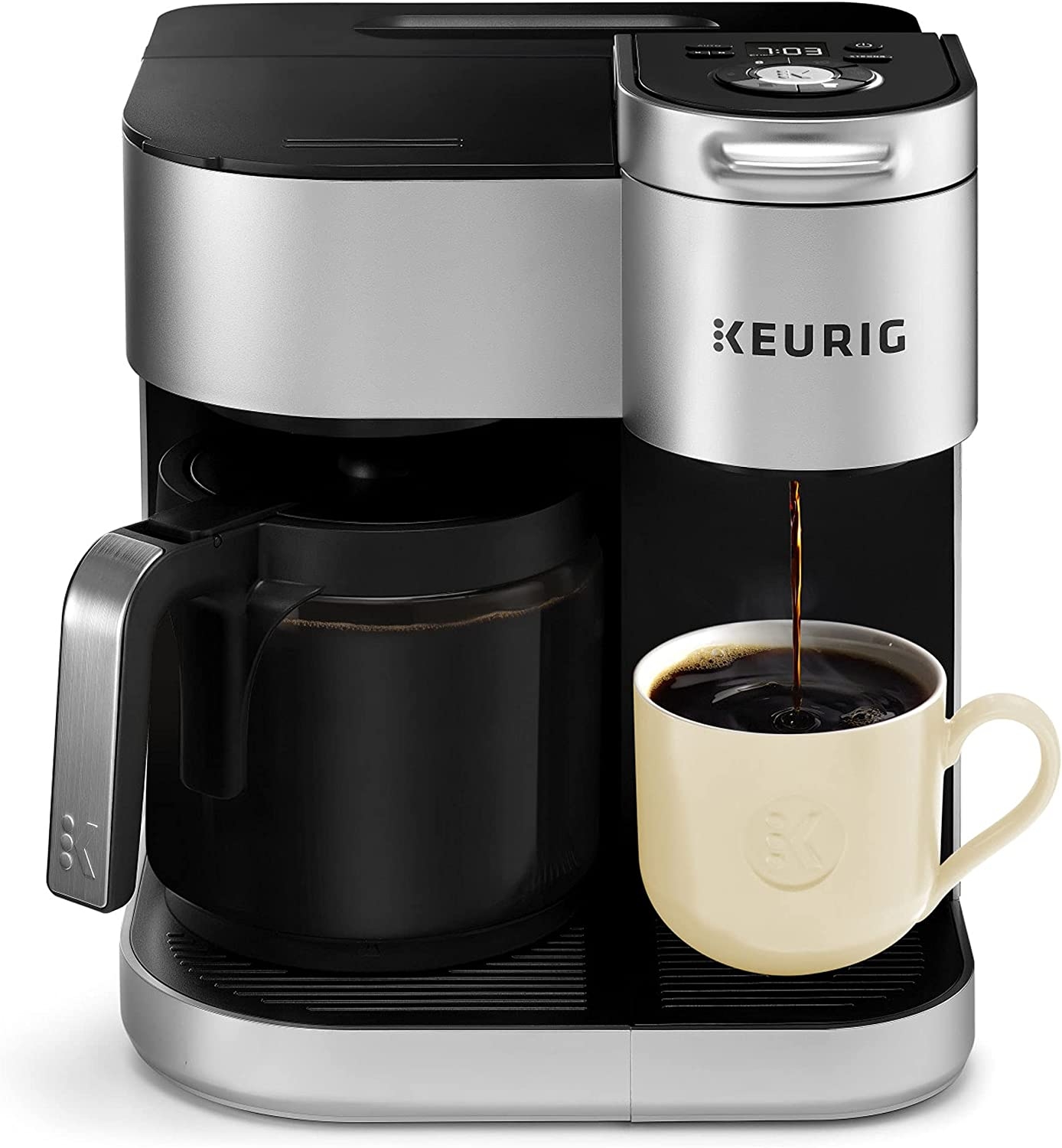 Keurig K-Duo Coffee Maker, Single Serve and 12-Cup Carafe Drip Coffee Brewer, Compatible with K-Cup Pods and Ground Coffee,