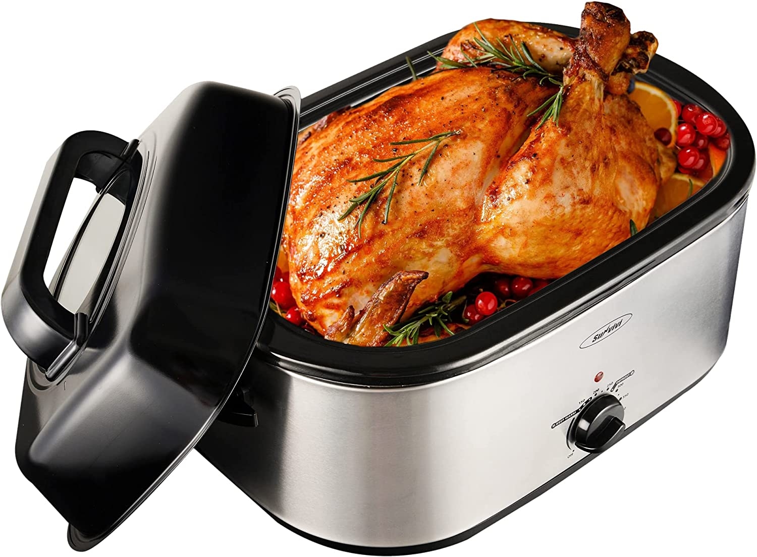 Roaster Oven Electric, Roaster Oven 22 Quart with Self-Basting Lid, Turkey Roaster Oven with Removable Pan and Rack, Adjustable