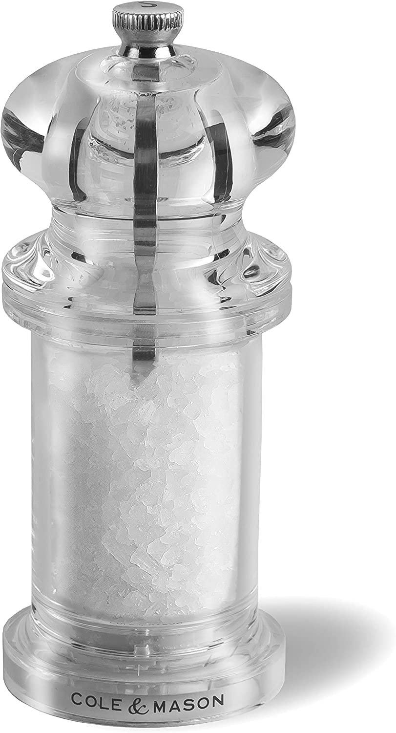 COLE & MASON 505 Salt Grinder – Clear Acrylic Mill Includes Precision Mechanism and Premium Sea Salt Import To Shop ×Product