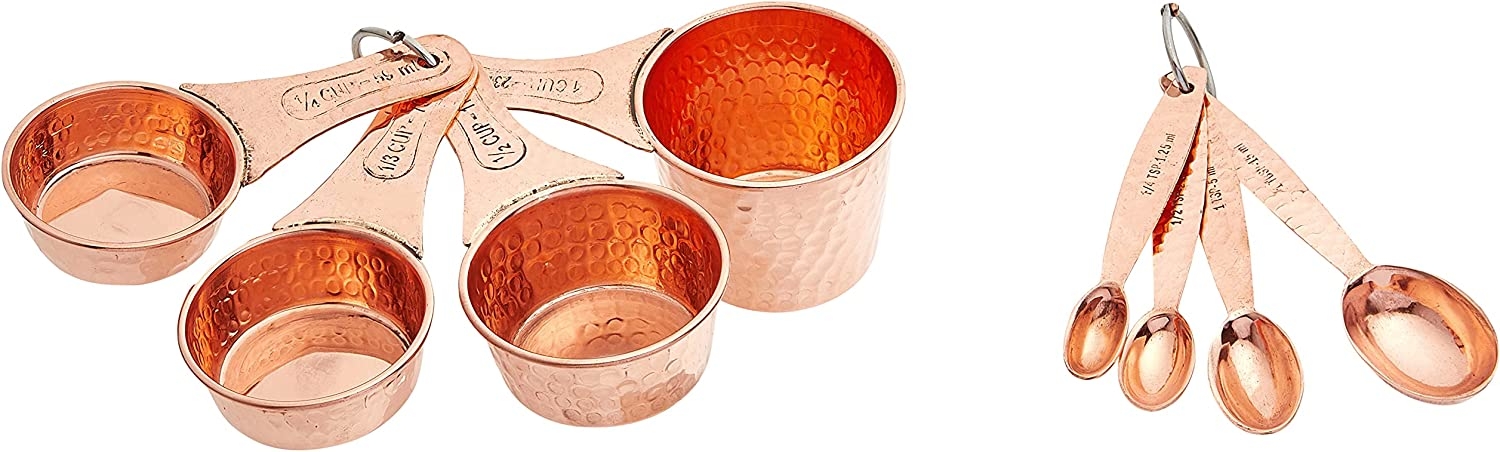 Old Dutch Solid Copper Set of 4 Measuring Cups Spoons, one size Import To Shop ×Product customization General Description