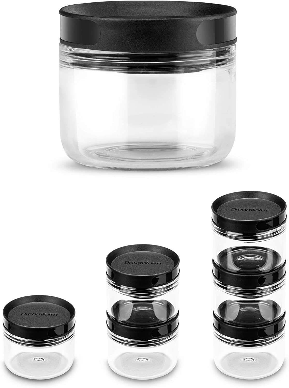 Dreamfarm Ortwo Lite Extra Jar | For the One-Handed Plastic Spice Mill with Ceramic Grinder | Black, 2oz Import To Shop