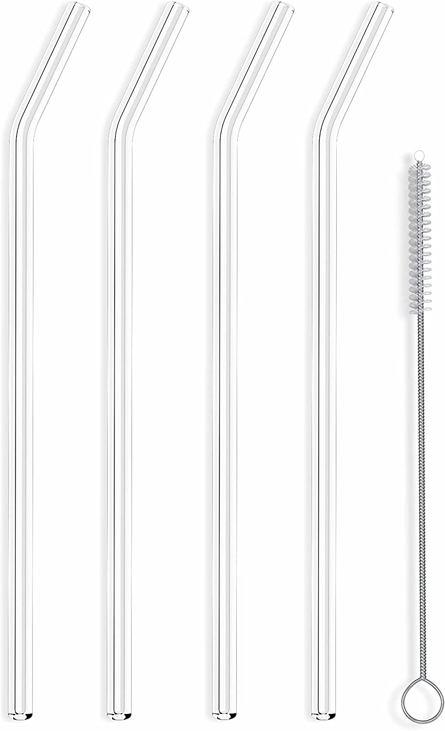 Hummingbird Glass Straws Clear 9″ x 7 mm Long Reusable Straw Designed for Yeti and Starbucks Style Tumblers Made Wth Pride in