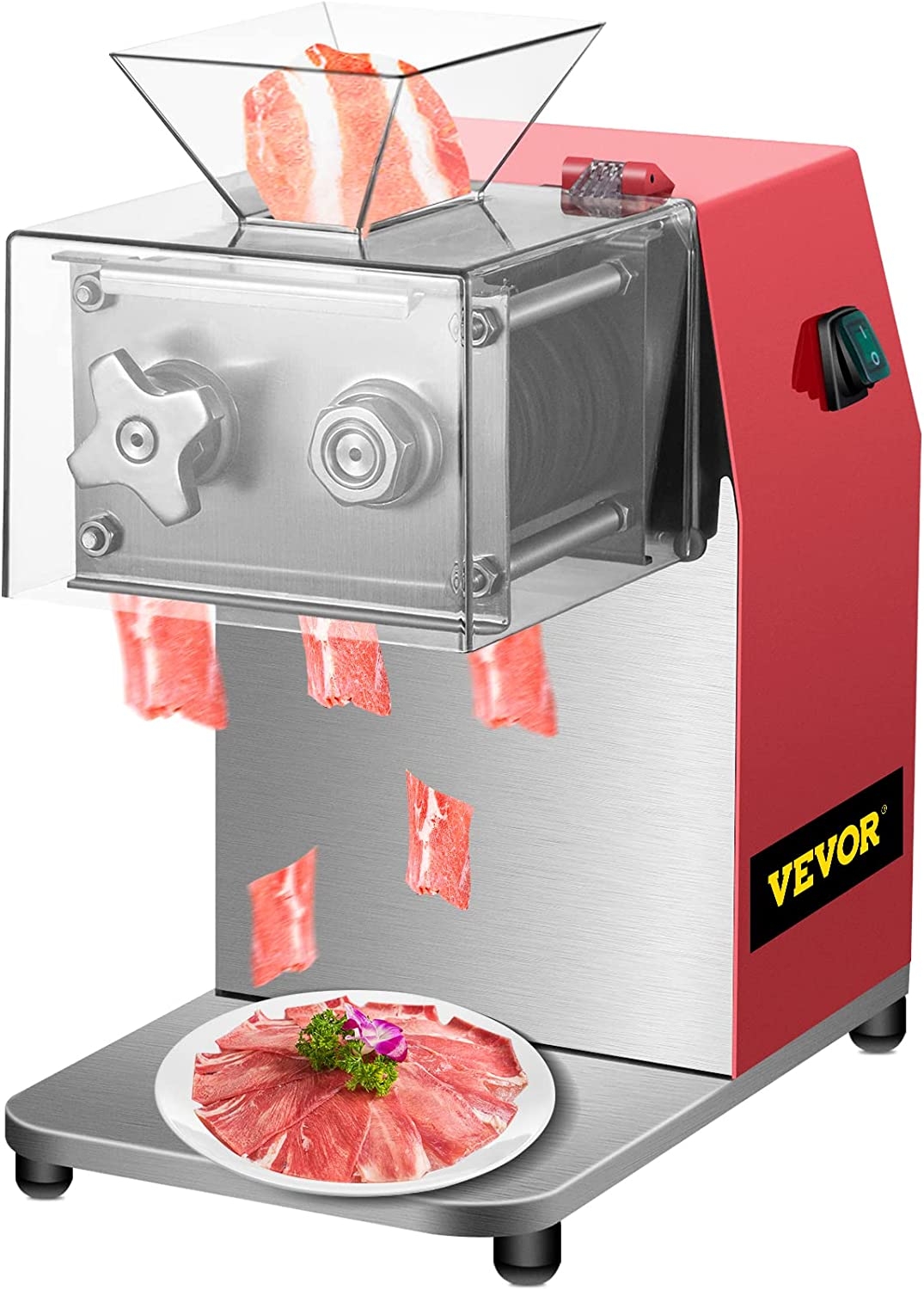VEVOR Commercial Meat Cutting Machine, 551 Lbs/H 850W Meat Shredding Machine, 3.5mm Blade Electric Meat Cutter, Stainless Steel