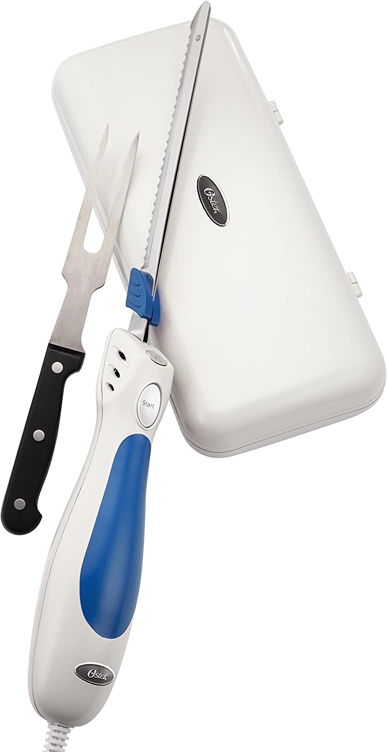 Oster Accentuate Electric Knife and Case with Storage Case and Fork, Blue Import To Shop ×Product customization General