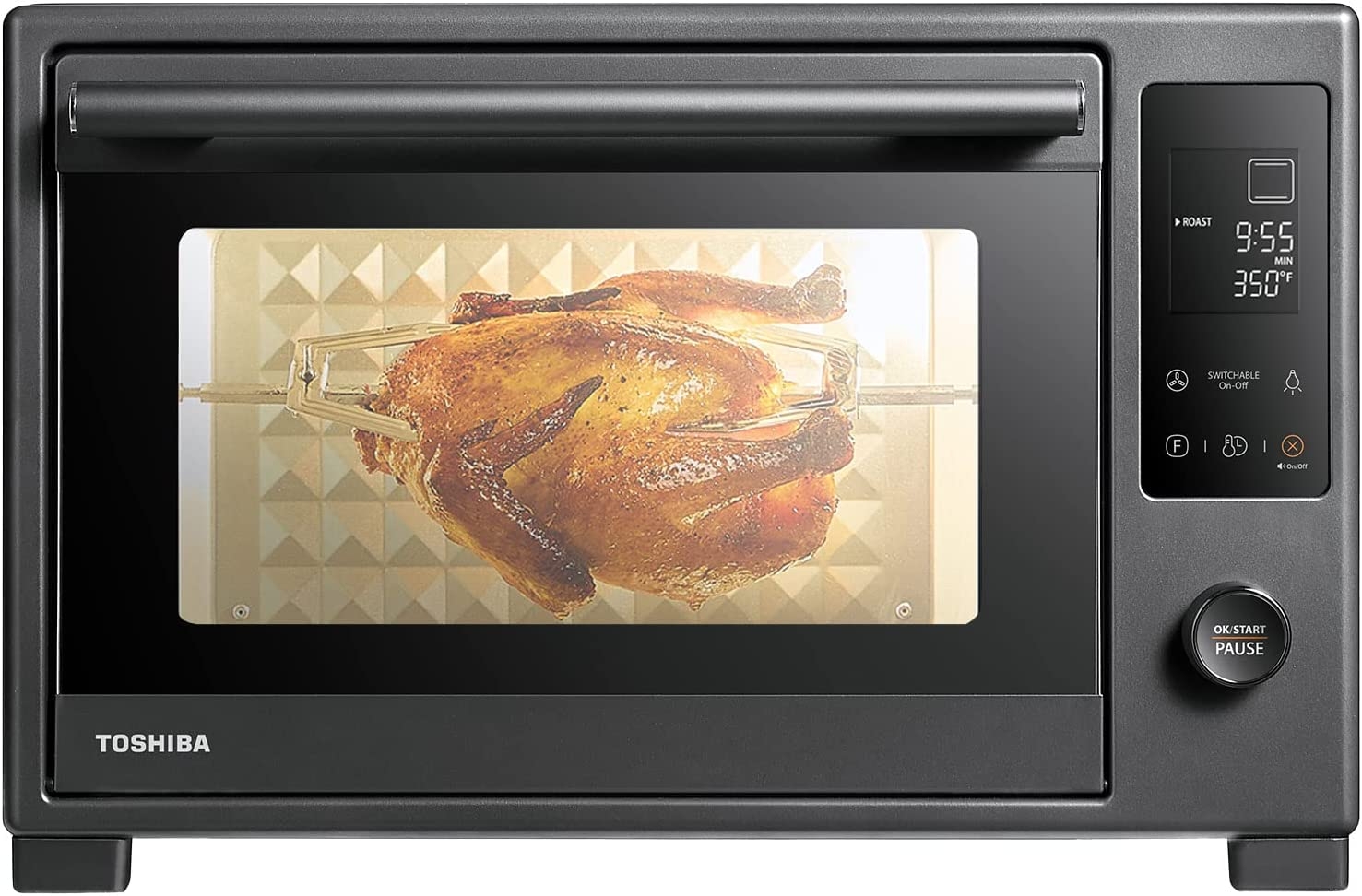 TOSHIBA Hot Air Convection Toaster Oven, Extra Large 34QT/32L, 9-in-1 Cooking Functions, Crispy Grill, Dehydrate, Rotisserie, 6