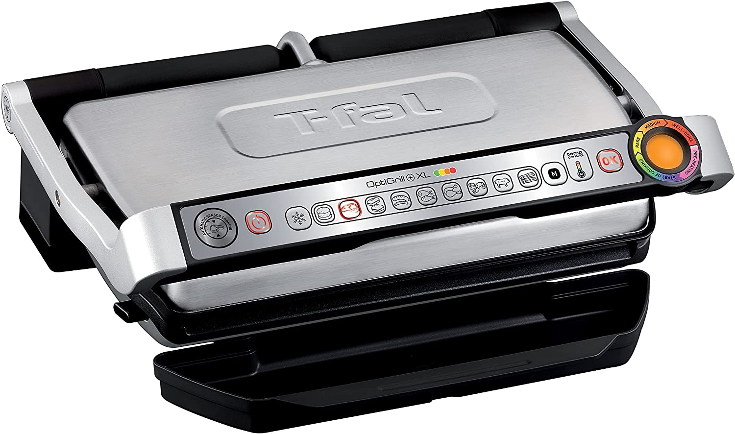 T-fal GC7 Opti-Grill Indoor Electric Grill, 4-Servings, Automatic Sensor Cooking, Silver Import To Shop ×Product customization