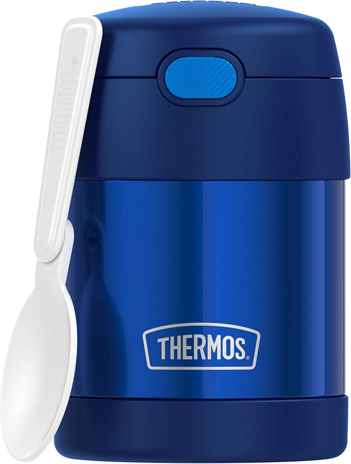 THERMOS FUNTAINER 10 Ounce Stainless Steel Vacuum Insulated Kids Food Jar with Folding Spoon, Navy Import To Shop ×Product