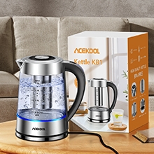 electric kettle with tea infuser hot water boiler glass kettle stainless steel