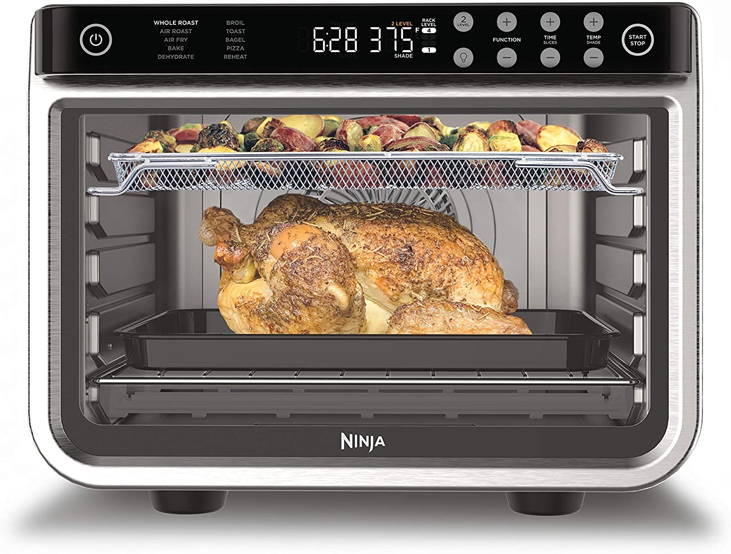 Ninja DT201 Foodi 10-in-1 XL Pro Air Fry Digital Countertop Convection Toaster Oven with Dehydrate and Reheat, 1800 Watts,