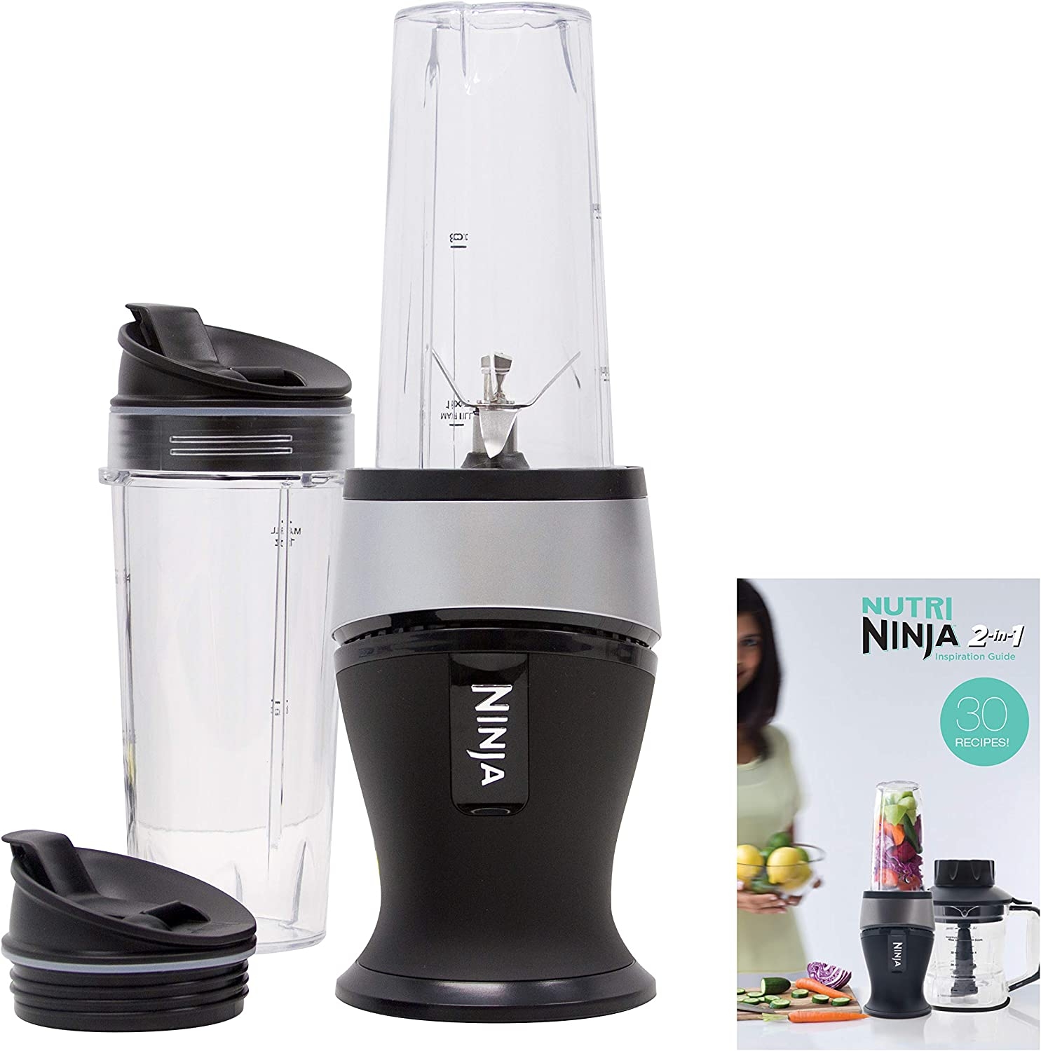 Ninja Personal Blender for Shakes, Smoothies, Food Prep, and Frozen Blending with 700-Watt Base and (2) 16-Ounce Cups with Spout