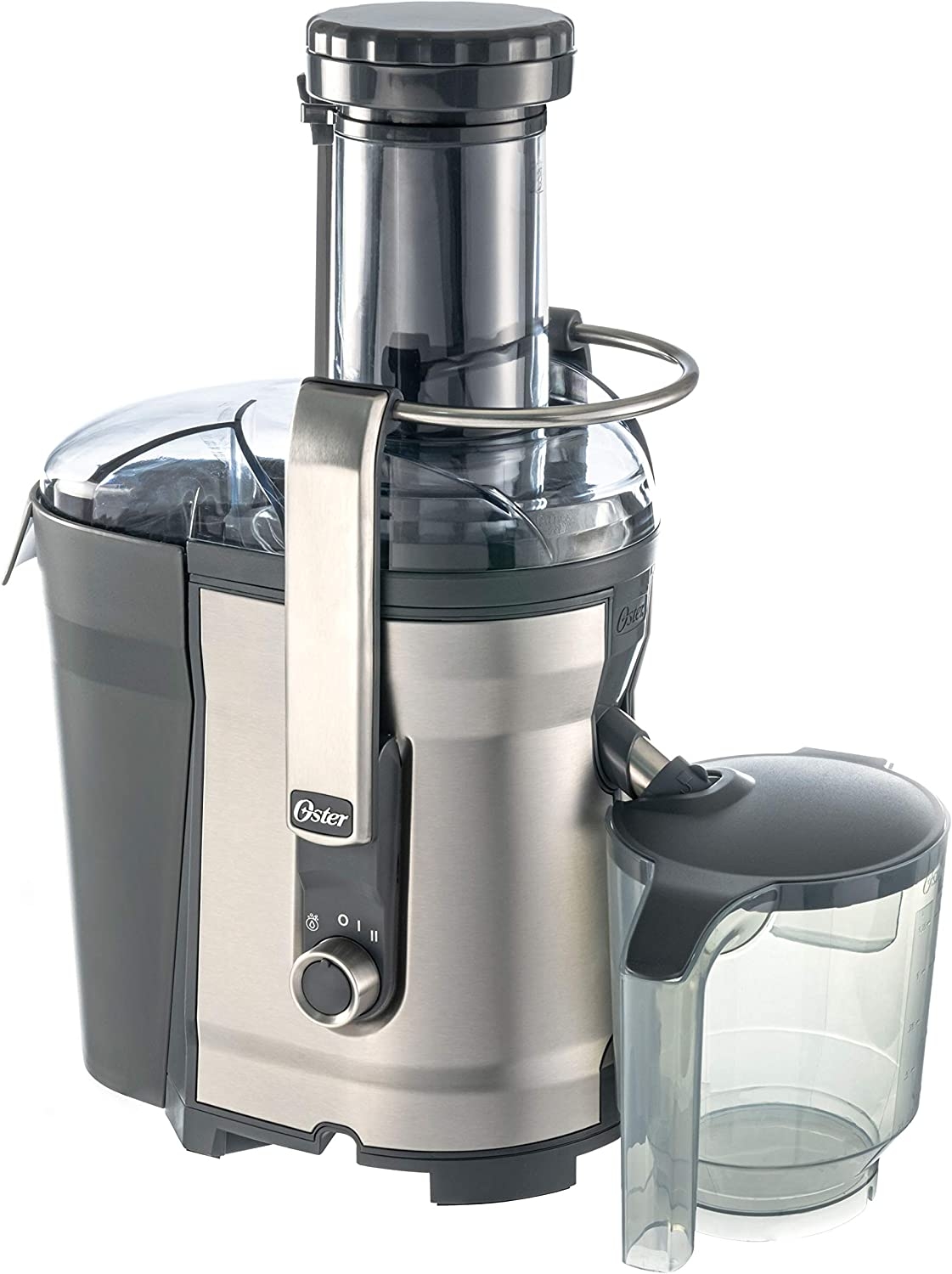 Oster Easy-to-Clean Professional Juicer, Stainless Steel Juice Extractor, Auto-Clean Technology, XL Capacity, Gray Import To