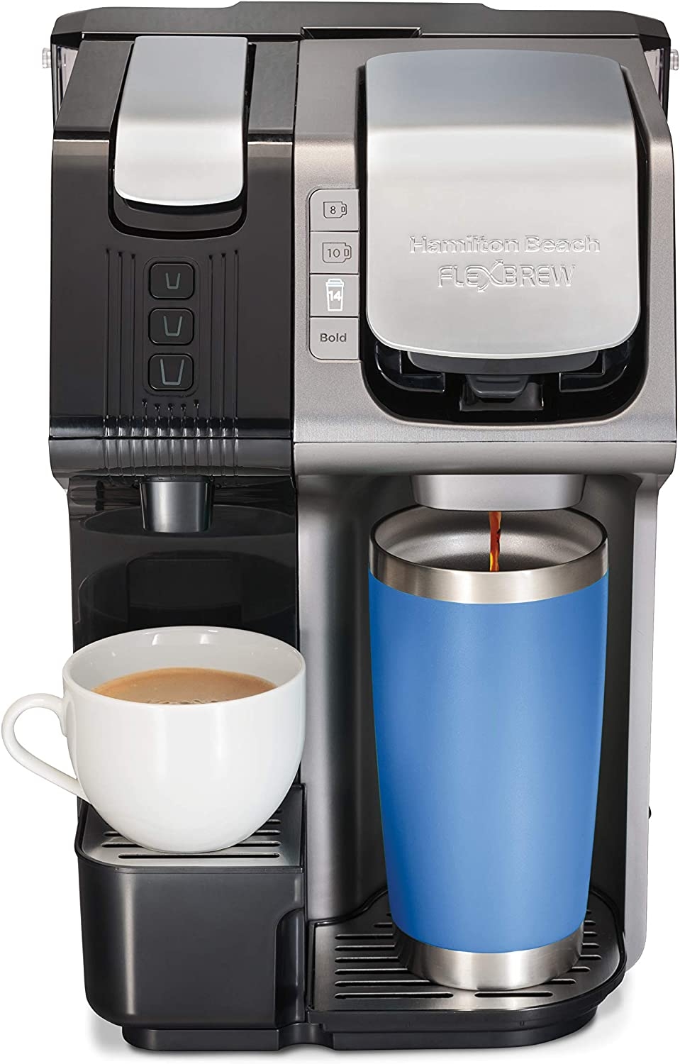 Hamilton Beach FlexBrew Trio 2-Way Coffee Maker, Compatible with K-Cup Pods or Grounds, Combo, Single Serve & Full 12c Pot,