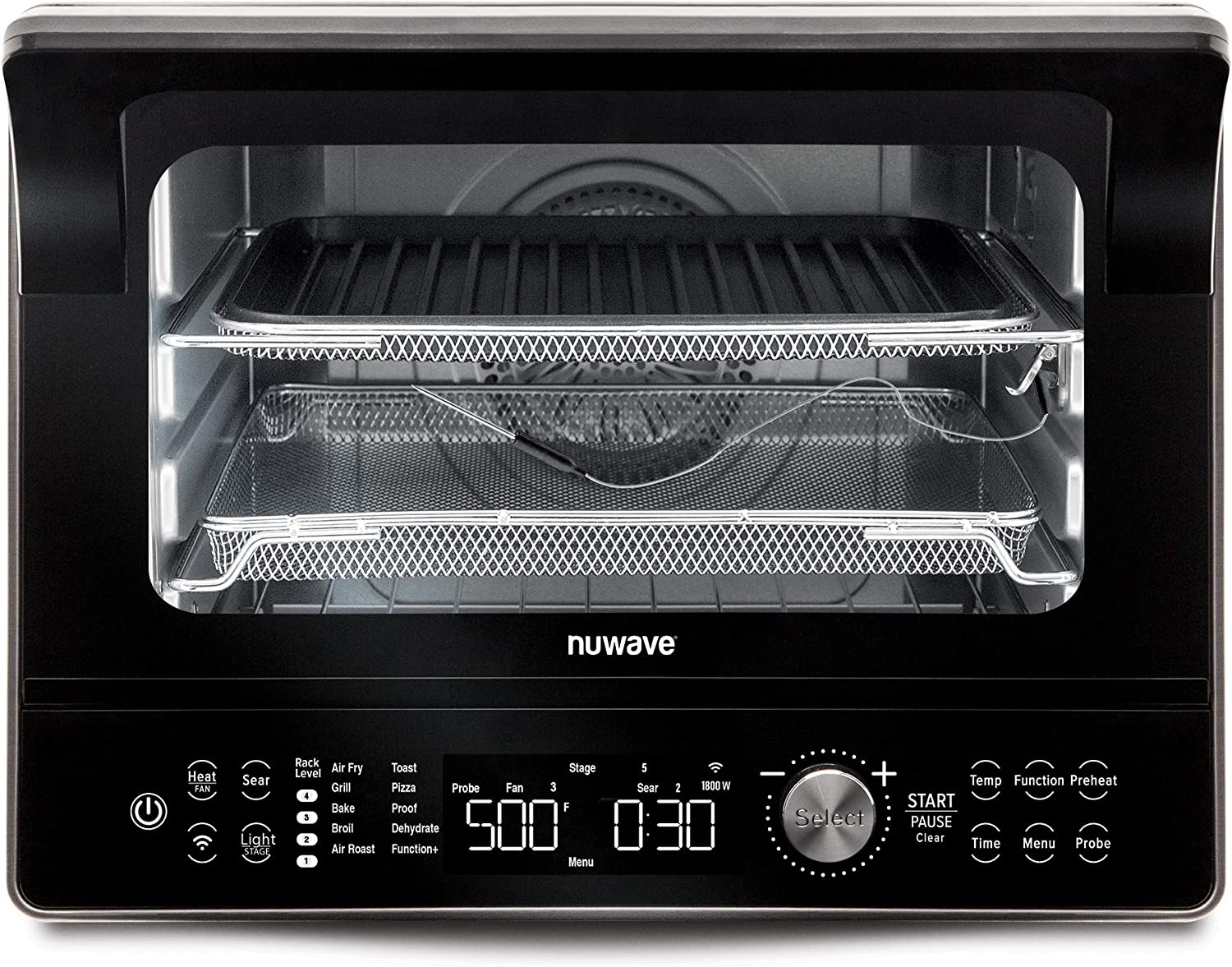 NuWave TODD ENGLISH iQ360 Digital Smart Oven, 20-in-1 Convection Infrared Grill Griddle Combo, 34-Qt Mega Capacity, 1800 Watts,