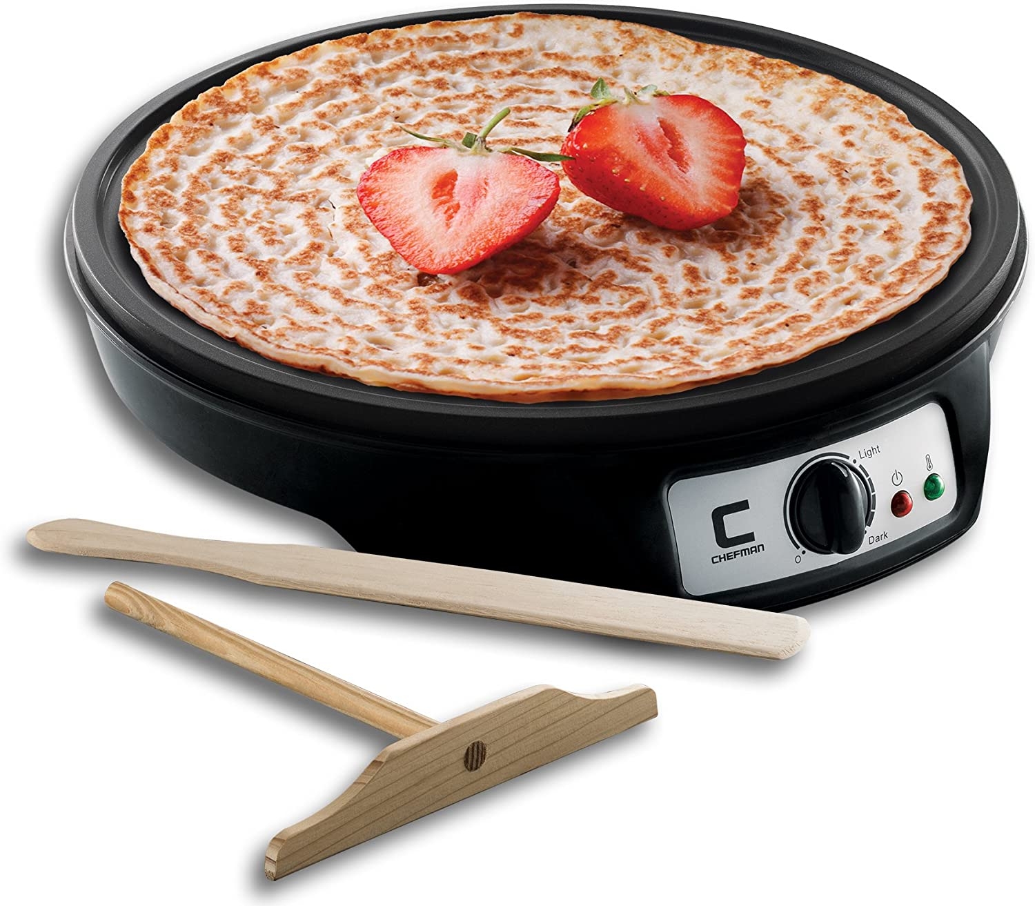 Chefman Electric Crepe Maker & Griddle, Precise Temperature Control Skillet for Perfect Brunch Blintzes, Pancakes, Eggs, Bacon,