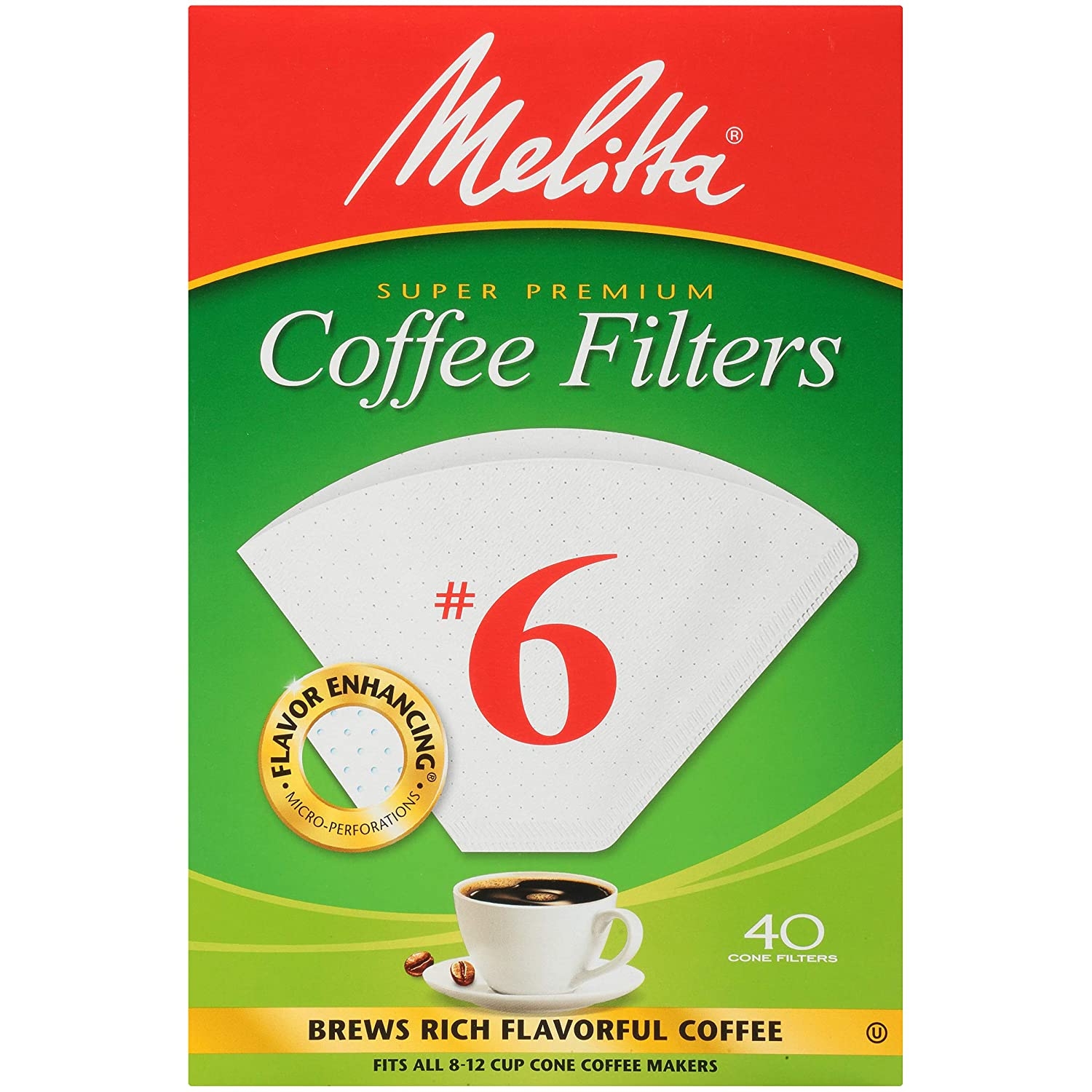Melitta 6 Cone Coffee Filters, Natural Brown, 40 Count (Pack of 12) 480 Total Filters Import To Shop ×Product customization