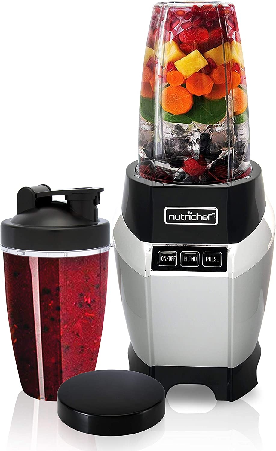Nutrichef NCBL1000 Personal Electric Single Serve Small Professional Kitchen Countertop Mini Blender for Shakes and Smoothies