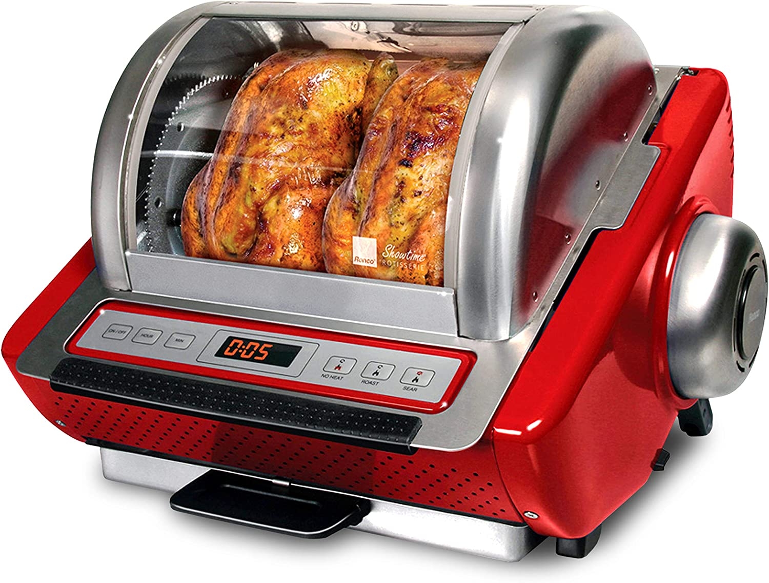 Ronco EZ-Store Rotisserie Oven, Gourmet Cooking at Home, Cooks Perfectly Roasted Chickens, Turkey, Pork, Roasts & Burgers, Large